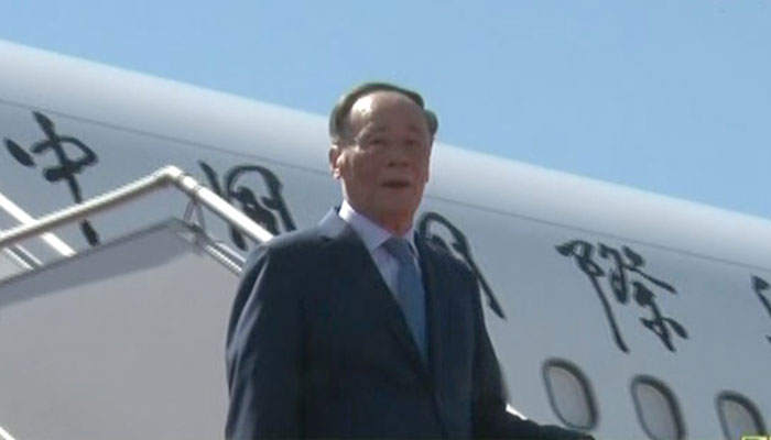 Chinese Vice President Wang Qishan arrives in Islamabad 