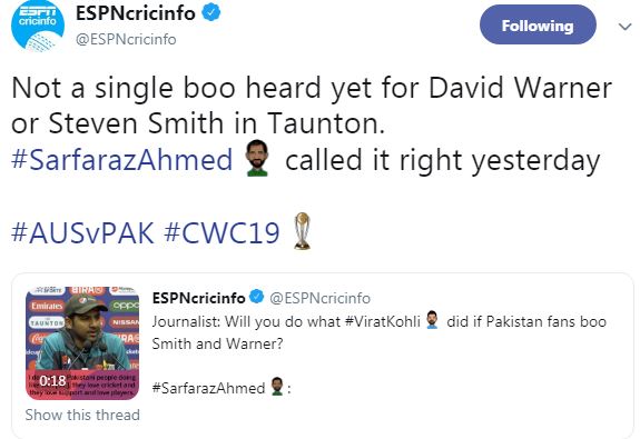 World Cup 2019: Interesting social media reactions on Pakistan-Australia match