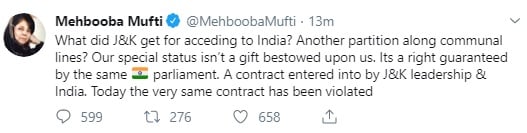 Mehbooba Mufti, Omar Abdullah condemn India’s decision to revoke Article 370