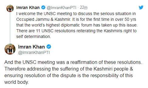 PM Imran welcomes UNSC decision to discuss Kashmir