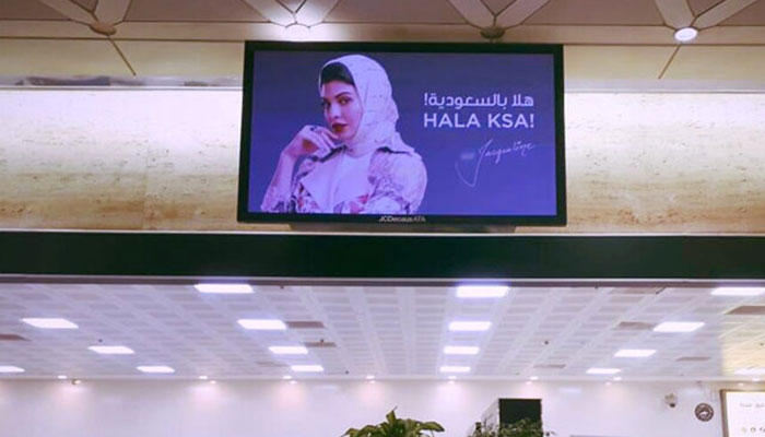 Jacqueline makes waves at Saudi airport with new advertisement 