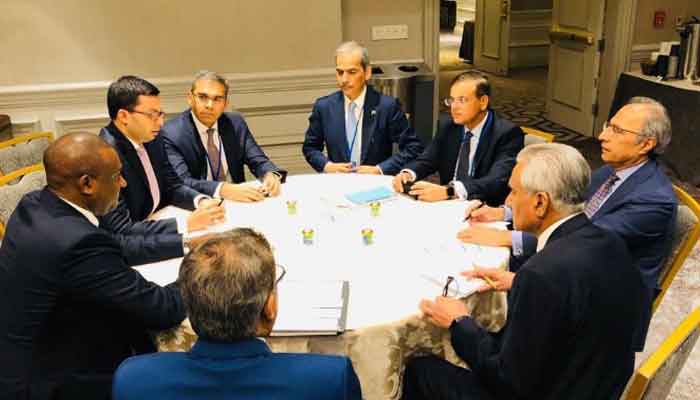 Hafeez Shaikh briefs global financial, investment partners on Pakistan's economy