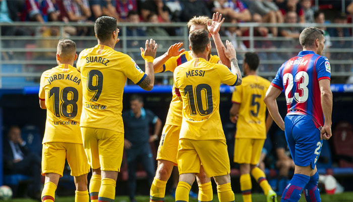 Barca seek sixth straight win at spirited Slavia