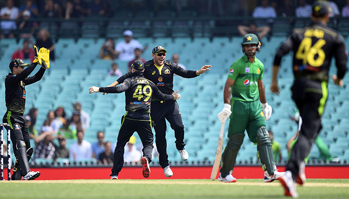 Fakhar Zaman walks back dejectedly after being out for a golden duck yet again