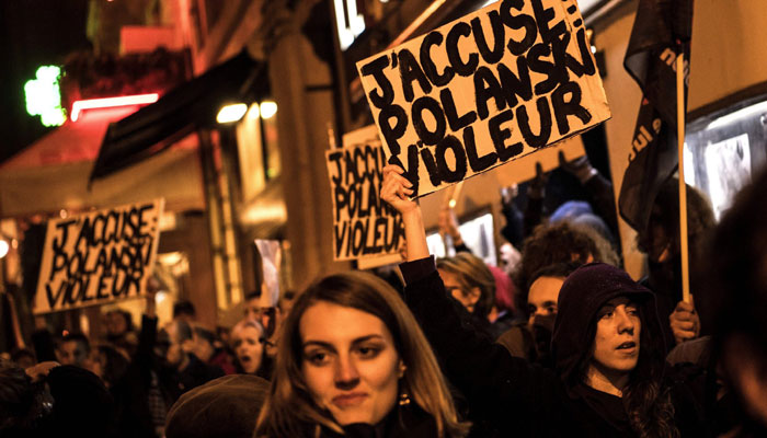 Feminist activists protest against Polanski film screening in Brussels