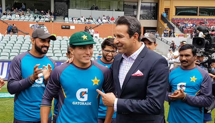 Image result for Wasim advises debutant Musa to stay focused, hit the right lengths