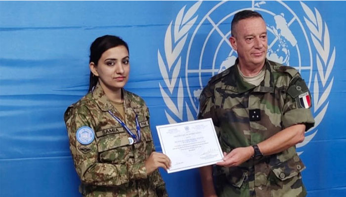 Female Pakistani peacekeeper awarded UN Secretary-General certificate
