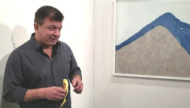 Banana-eating performance artist was 'hungry'