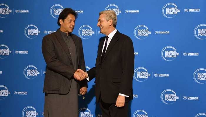 PM Imran arrives at UN office in Geneva to co-convene Global Refugee Forum