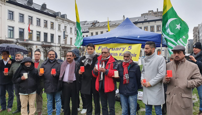 Kashmir Solidarity Day: KC-EU holds candlelight vigil in Belgian capital