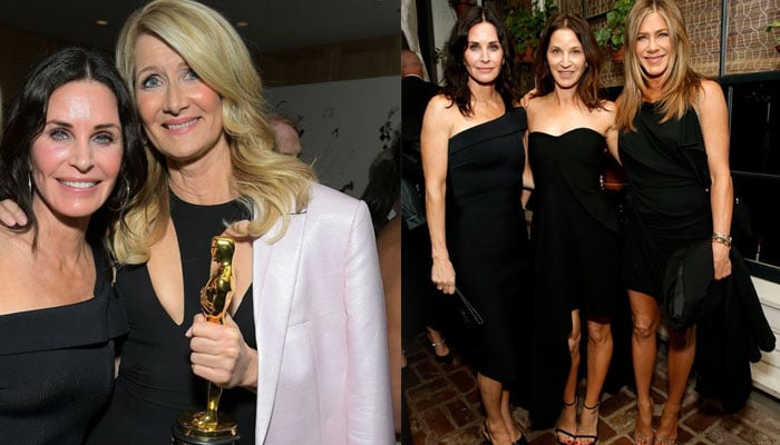 Jennifer Aniston, Courteney Cox double Oscars winner Laura Dern's bliss