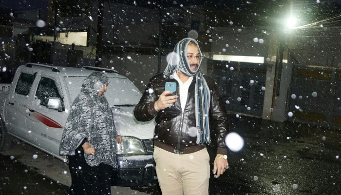 Baghdad residents overjoyed as ultra-rare snowfall carpets Iraqi capital