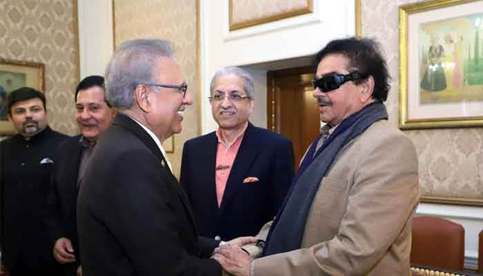 President Alvi meets Bollywood icon Shatrughan Sinha