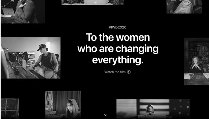 International Women's Day: Apple features interactive tribute on homepage 