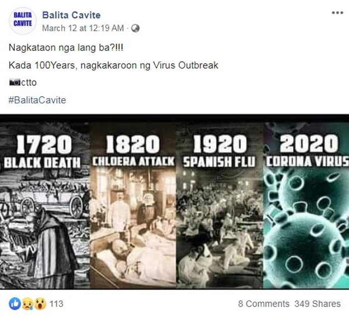 Health experts dismiss false claim that COVID-19 fits a pattern of viral outbreaks every 100 years