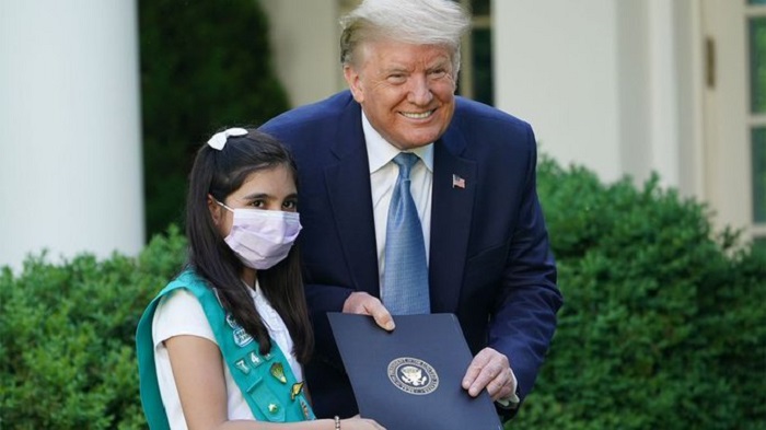 Pakistani-American girl honoured by President Trump for heroics during COVID-19 pandemic