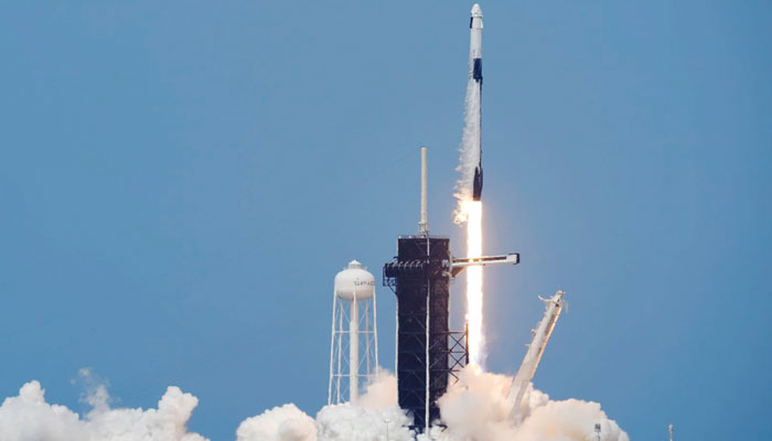 Historic launch: SpaceX rocket blasts off on private crewed flight to ISS
