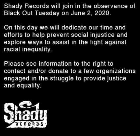 Eminem's Shady Records to observe 'Black Out Tuesday' against racial inequality