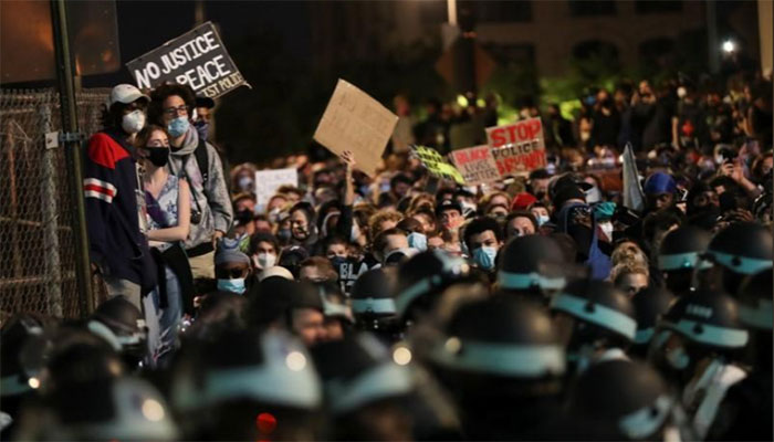 Police, protestors clash in New York as George Floyd protests enter eighth day in US