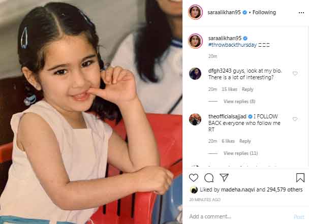 Sara Ali Khan shares throwback picture from childhood 