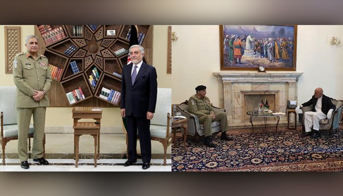 COAS Gen Bajwa meets Ashraf Ghani, Abdullah Abdullah to discuss Afghan peace process