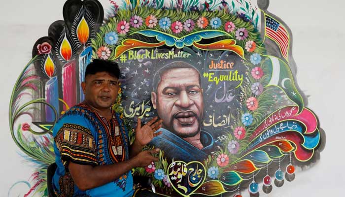 Pakistani artist pays tribute to George Floyd with truck art mural