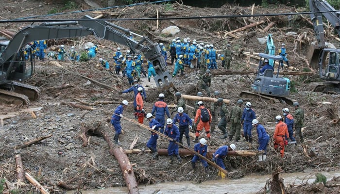 Rain hampers rescue efforts after deadly Japan floods leave around 50 dead