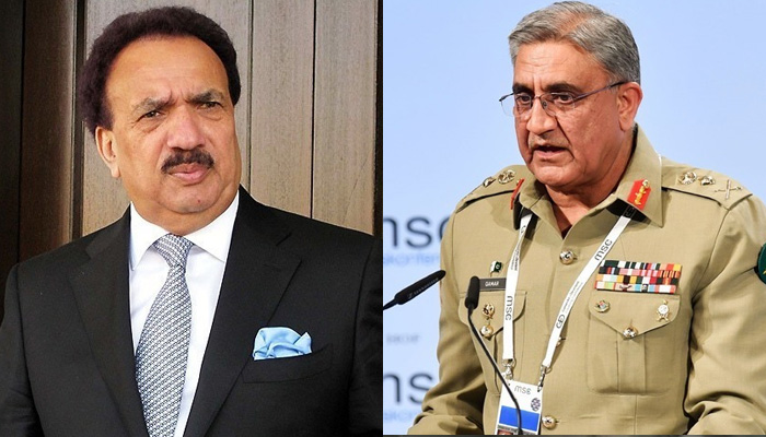 Senator Rehman Malik discusses internal security with Gen Bajwa