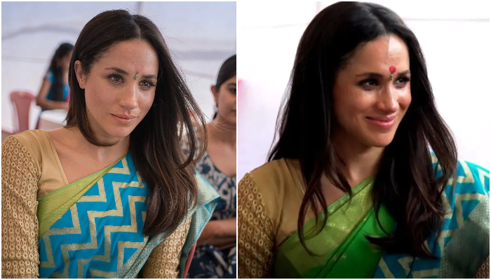 Meghan Markle embraces the Indian culture through a saree and bindi: Photos inside