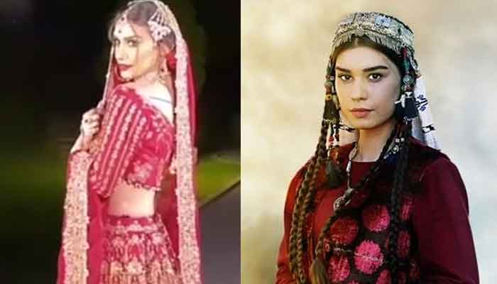 Gokce Hatun from Ertugrul looks gorgeous in Pakistani bridal dress 