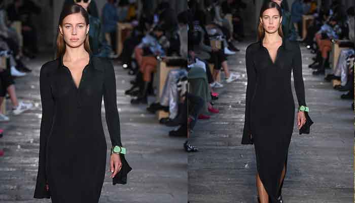 Brad Pitt's girlfriend Nicole Poturalski wows in maxi dress at Milan Fashion Week