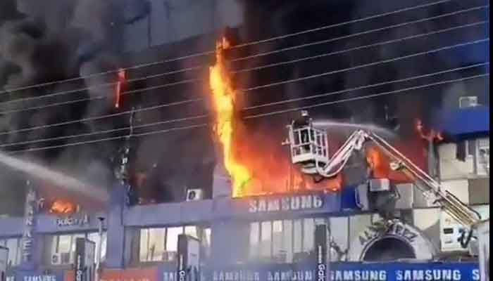 In pictures: Hafeez Centre in Lahore erupts into flames