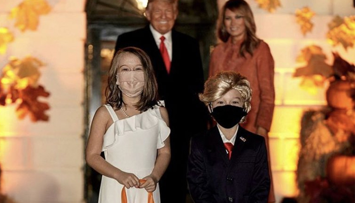 Halloween: Kids dressed as Trump, Melania pose with US President, First Lady
