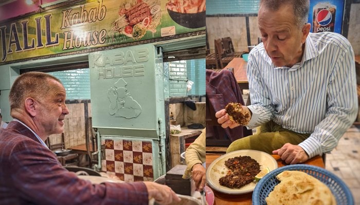 'No wonder the dish is so popular': German envoy devours Peshawar's famous 'chapli kebabs'
