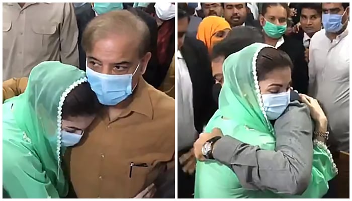 In a show of unity, PML-N's Maryam Nawaz hugs Hamza, Shahbaz at NAB court