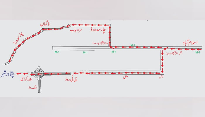 Traffic plan chalked out for PDM's Peshawar rally on Sunday