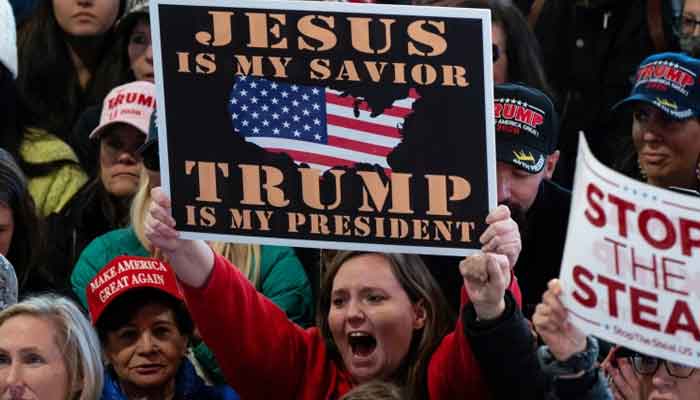 'They cheated': Donald Trump repeats allegations of election fraud in Georgia rally