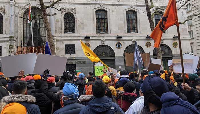 Thousands protest Modi govt's anti-farmers law outside Indian High Commission in London