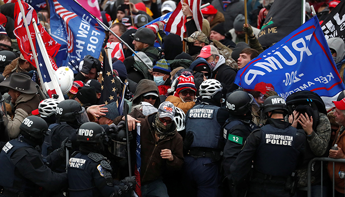 Pro-Trump protesters clash with Capitol police at a rally to contest the certification of the 2020 U.S. presidential election results by the U.S. Congress, at the U.S. Capitol Building in Washington, U.S, January 6, 2021. — Reuters
