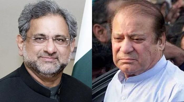 Shahid Khaqan Abbasi meets Nawaz Sharif in London: sources Shahid Khaqan Abbasi meets Nawaz Sharif in London: sources