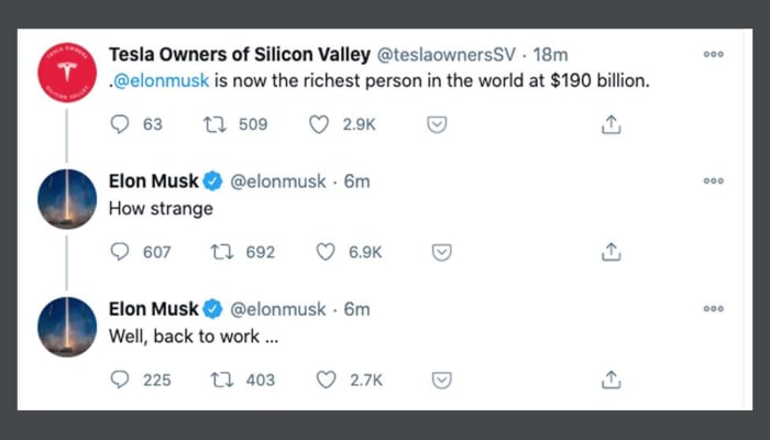 Elon Musk Passes Jeff Bezos to Become Richest Person in the World