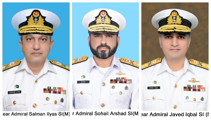 Pakistan Navy promotes three naval officers to rear admiral