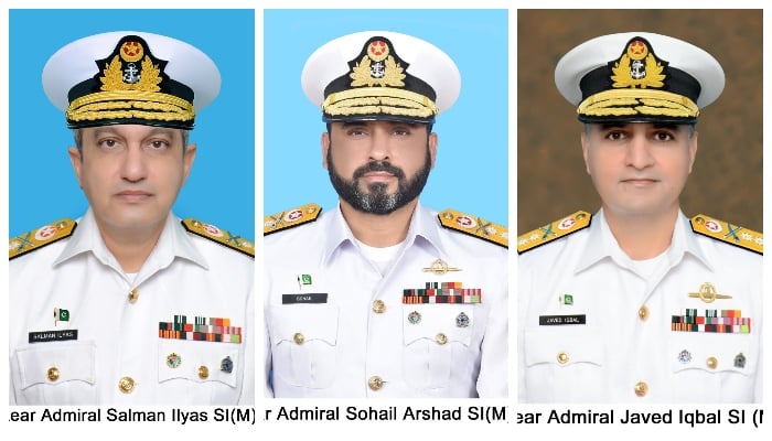 Pakistan Navy promotes three naval officers to rear admiral