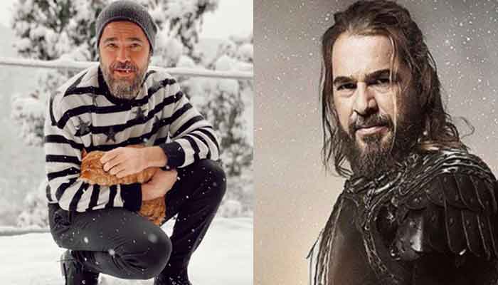Ertugrul famed Engin Altan enjoys snowfall with his cat, looks like Brad Pitt in new snap
