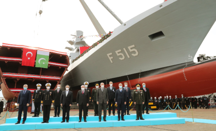 Erdogan launches welding of 3rd MILGEM corvette for Pakistan Navy