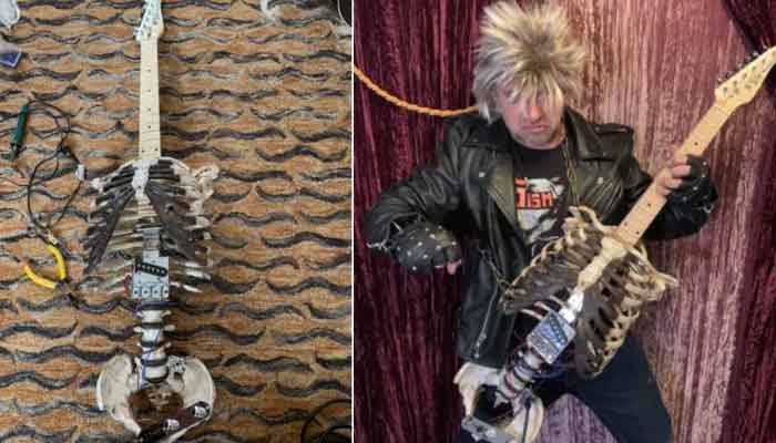 Man turns his dead uncle's skeleton into guitar