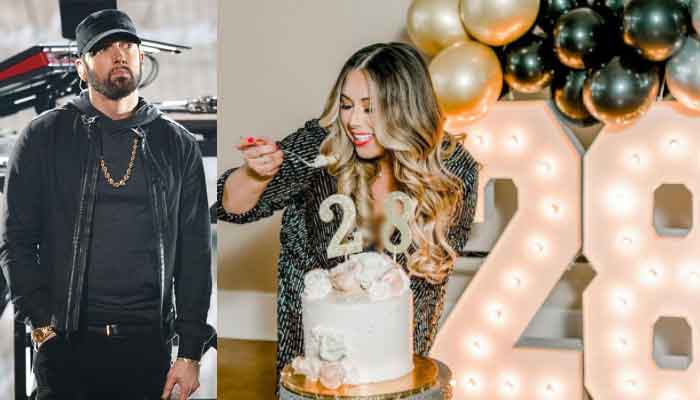Eminem’s 'adopted' daughter Alaina stuns in glamorous dress as she celebrates her 28th birthday