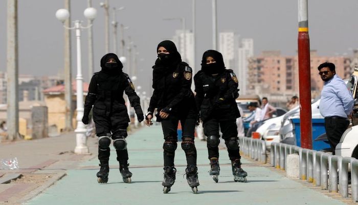 Karachi, there's a police skating squad in town to fight street crime