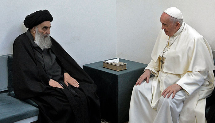 Iraqi Christians should live in peace, Ayatollah Ali Sistani tells Pope Francis