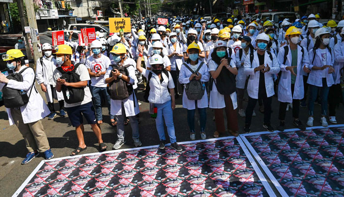 Myanmar demonstrators continue anti-coup protest as UN urged to hear 'pleas'